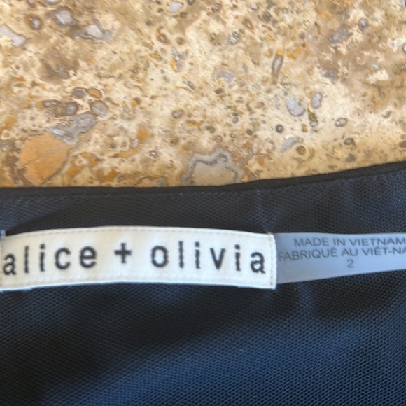 Alice +Olivia Black One Shoulder Cut Fitted Midi Dress - Picture 3 of 5